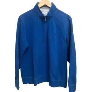 BROOKES BROTHERS Blue 1/4 Zip‎ Long Sleeve Sweatshirt Women’s Size Large